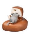 Topolino che mangia il formaggio 2,5x1,5x1,8 h per presepe