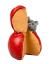 Mouse on red cheese for Nativity Ø 2x3 h for Nativity