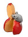 Mouse on red cheese for Nativity Ø 2x3 h for Nativity