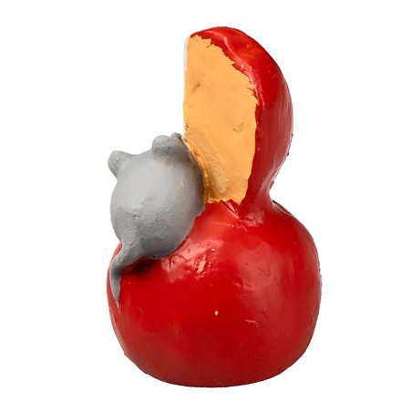 Topolino su formaggio rosso per Presepe Ø 2x3 h per presepe
