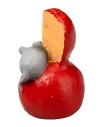 Mouse on red cheese for Nativity Ø 2x3 h for Nativity