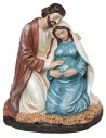 Saint Joseph and Pregnant Mary in painted resin cm 13x9x15 h