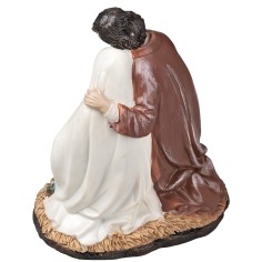 San Giuseppe e Maria incinta in resina dipinta cm 13x9x15 h 2
