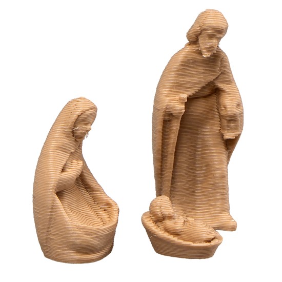 Mini Natividad moderna efecto madera para Belén serie 3 cm