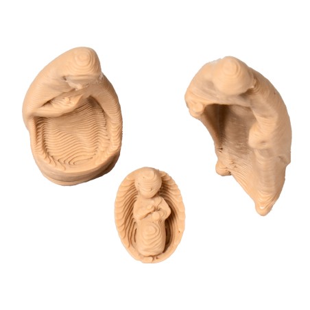 Mini Natividad moderna efecto madera para Belén serie 3 cm