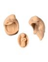 Mini Natividad moderna efecto madera para Belén serie 3 cm