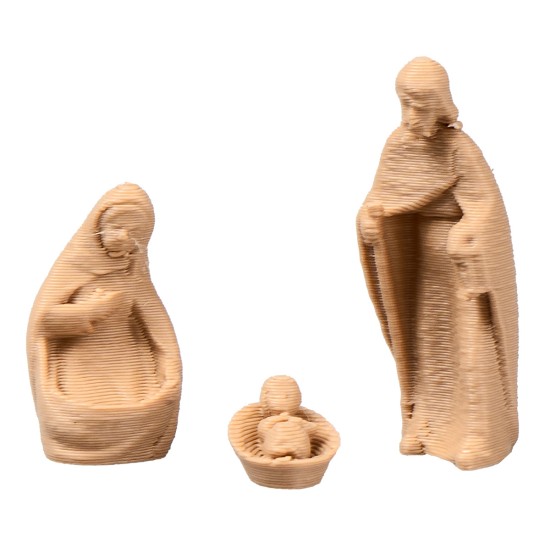 Mini Natividad moderna efecto madera para Belén serie 3 cm