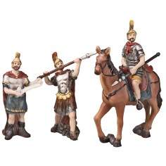 Soldati romani con cavallo in resina serie 10 cm per presepe