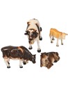 Conjunto de tres vacas y un ternero para estatuas de 9-10 cm para belén