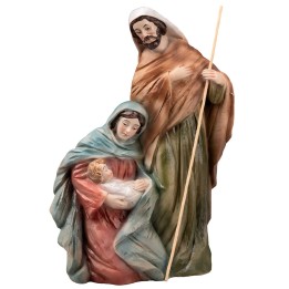 Holy family in painted resin cm 11x6x20 h