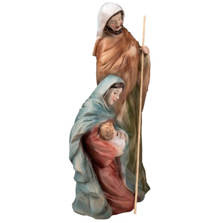 Holy Family in painted resin cm 11x6x20 h for Mondo Nativity scene