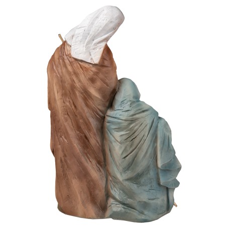 Sacra famiglia in resina dipinta cm 11x6x20 h per presepe Mondo