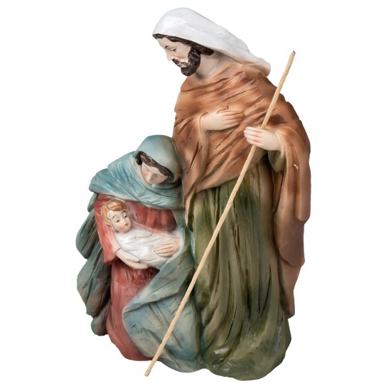 Holy Family in painted resin cm 11x6x20 h for Mondo Nativity scene