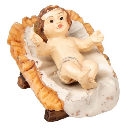 Gesù bambino con culla serie 9-10 cm per presepe Mondo Presepi