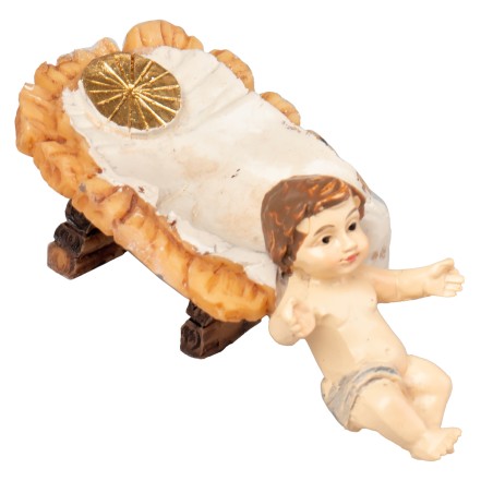 Baby Jesus with crib series 9-10 cm for Nativity Mondo Presepi