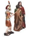 Il bacio di Giuda con Gesù e soldato romano in resina 9 cm per