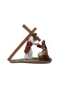 Estatuas de resina 14 estaciones Vía Crucis cm 9 para belén Mundo