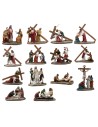 Estatuas de resina 14 estaciones Vía Crucis cm 9 para belén Mundo