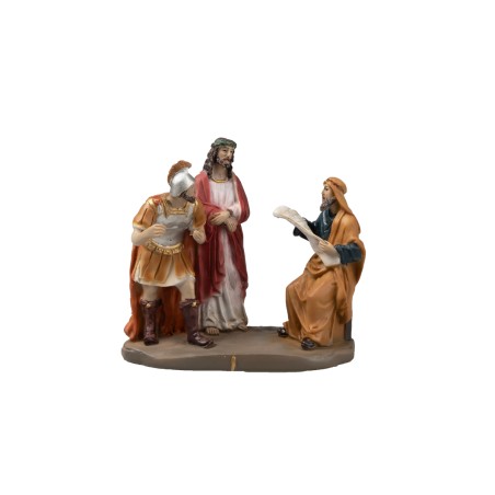 Statue in resina 14 stazioni Via Crucis cm 9 per presepe Mondo