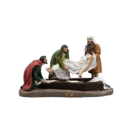 Resin statues 14 stations Way of the Cross 9 cm for Mondo nativity scene