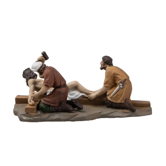 Statue in resina 14 stazioni Via Crucis cm 9 per presepe Mondo