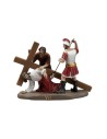 Resin statues 14 stations Way of the Cross 9 cm for Mondo nativity scene