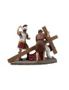 Estatuas de resina 14 estaciones Vía Crucis cm 9 para belén Mundo