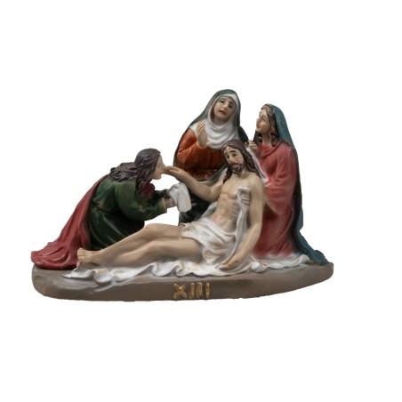 Estatuas de resina 14 estaciones Vía Crucis cm 9 para belén Mundo