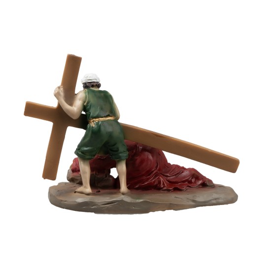 Estatuas de resina 14 estaciones Vía Crucis cm 9 para belén Mundo