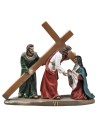 Resin statues 14 stations Way of the Cross 9 cm for Mondo nativity scene