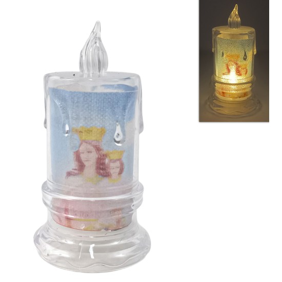 Candela colorata a batterie con luce LED bianco caldo 8 cm per