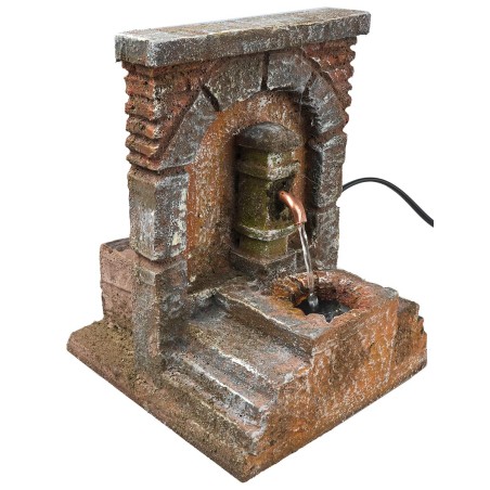 Fontana a colonna con arco e pompa funzionante cm 13,5x13x17 h