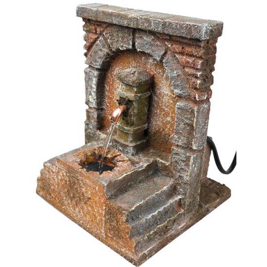 Fuente de columna con arco y bomba funcionando cm 13,5x13x17 h