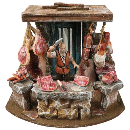 Butcher's shop 20x14x15cm for nativity scene Mondo Presepi