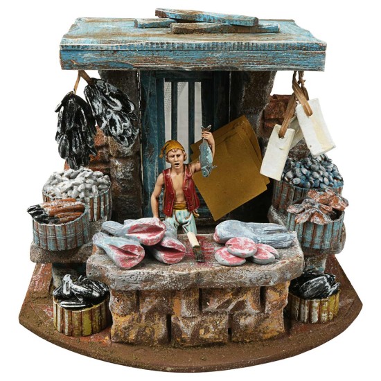 Tienda del pescadero 20x14x15cm para belén Mondo Presepi
