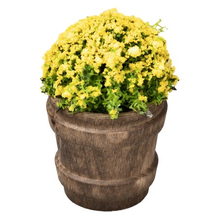 Wooden vase with assorted flowers h 6.7 cm for Mondo nativity scene