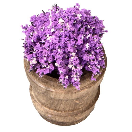 Wooden vase with assorted flowers h 6.7 cm for Mondo nativity scene