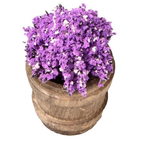 Vaso in legno con fiori assortiti h 6,7 cm per presepe Mondo