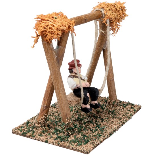 Child on the swing h 10 cm for nativity scene Mondo Presepi
