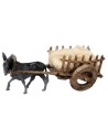Burro con carreta de heno cm 12x5,5x4,5 h