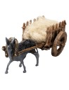 Burro con carreta de heno cm 12x5,5x4,5 h