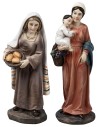 Set of two women with child in resin 10 cm for Mondo nativity scene