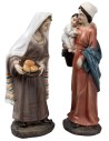 Set of two women with child in resin 10 cm for Mondo nativity scene