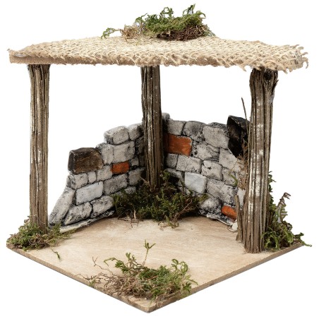 Tienda con muro de yeso cm 12,5x12,5x12 h para belén Mundo