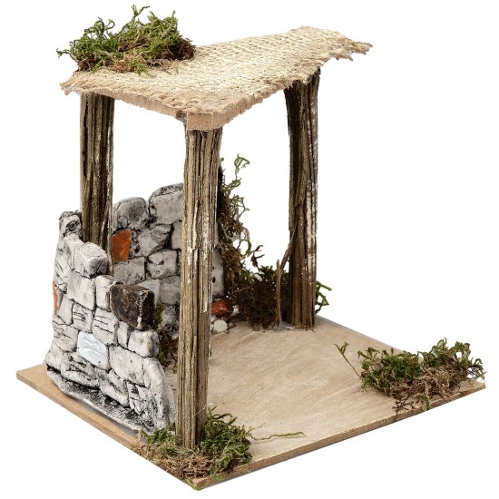 Tienda con muro de yeso cm 12,5x12,5x12 h para belén Mundo