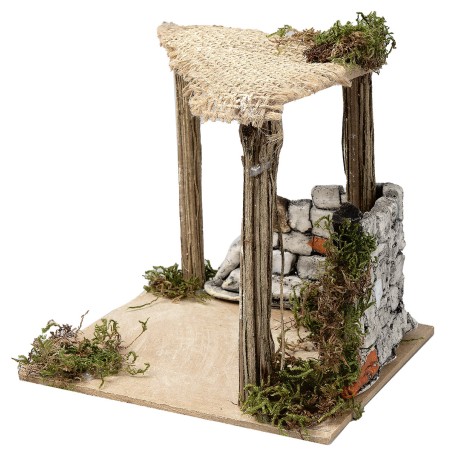 Tienda con muro de yeso cm 12,5x12,5x12 h para belén Mundo