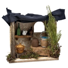 Curtain with gypsum wall cm 12.5x12.5x12 h for Mondo nativity scene