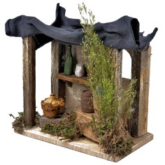 Tienda con muro de yeso cm 12,5x12,5x12 h para belén Mundo 2