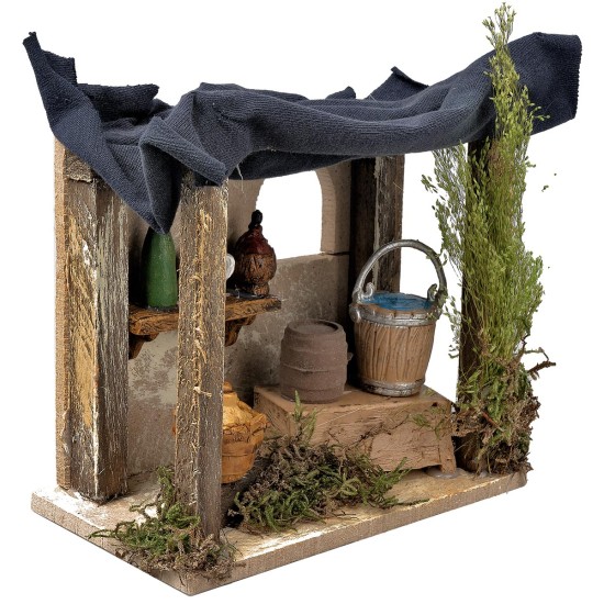 Curtain with gypsum wall cm 12.5x12.5x12 h for Mondo nativity scene