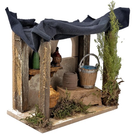 Tienda con muro de yeso cm 12,5x12,5x12 h para belén Mundo